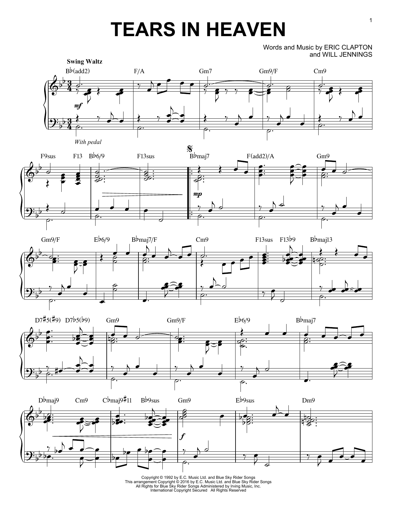Tears in Heaven by Eric Clapton » Clarinet Sheet Music