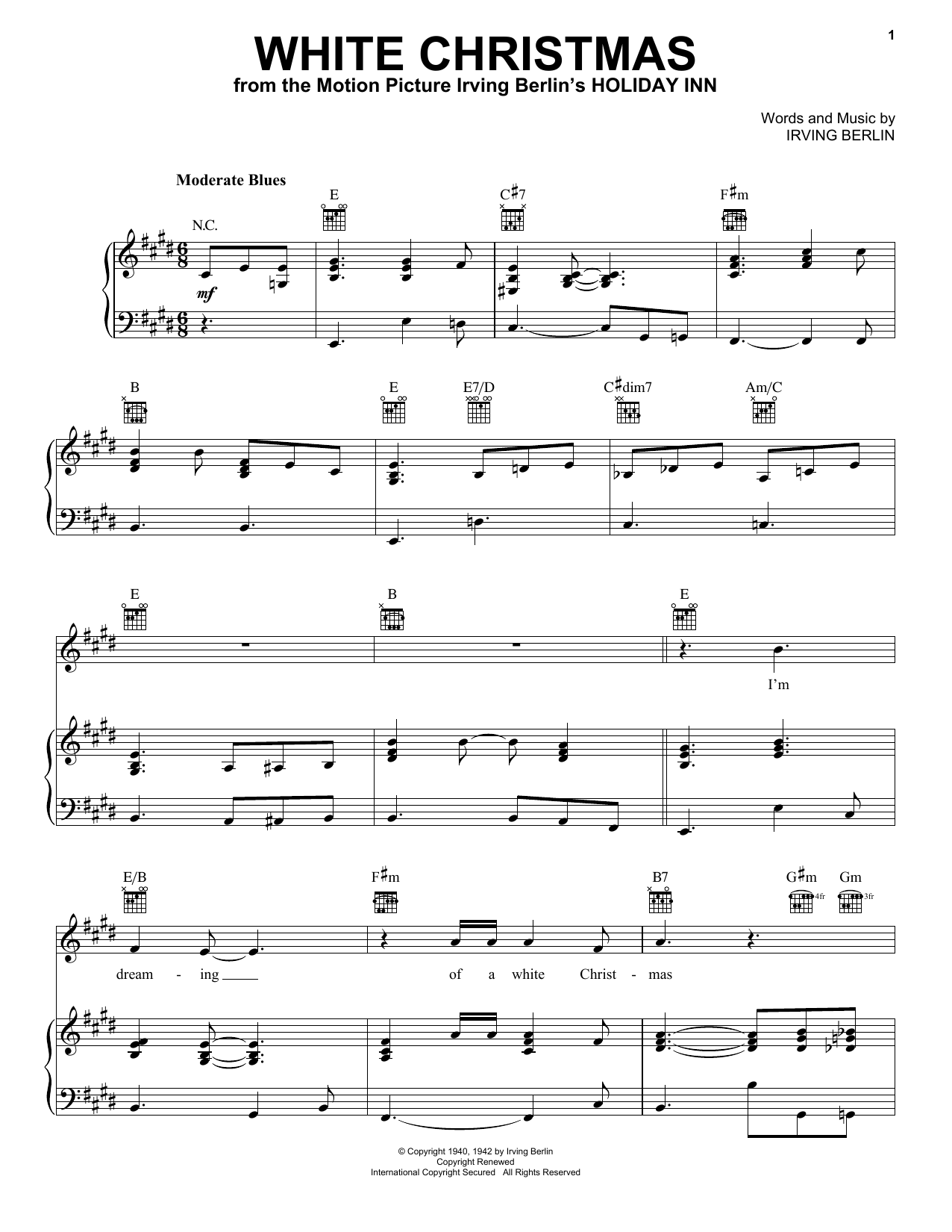 Eric Clapton White Christmas Sheet Music Pdf Notes Chords Christmas Score Piano Vocal Guitar Right Hand Melody Download Printable Sku 403035