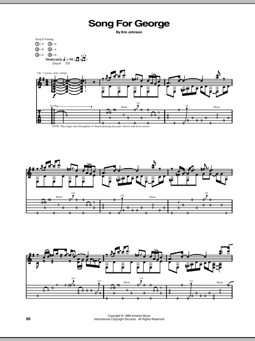 Learn to play Eric Johnson Song For George sheet music for Guitar Tab in minutes. Eric Johnson Song For George sheet music notes and chords. Download Printable PDF.