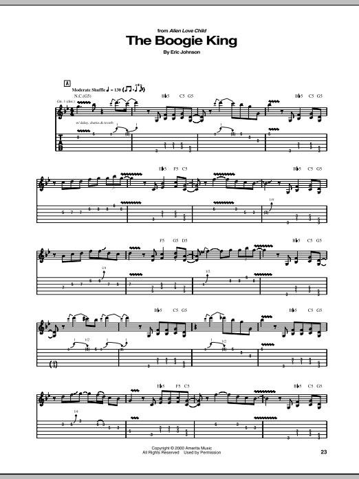 Eric Johnson The Boogie King sheet music notes and chords. Download Printable PDF.