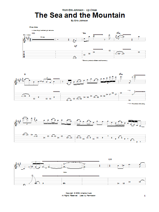 Learn to play Eric Johnson The Sea And The Mountain sheet music for Guitar Tab in minutes. Price: 7.8900$ Eric Johnson The Sea And The Mountain sheet music notes and chords arranged for Guitar Tab