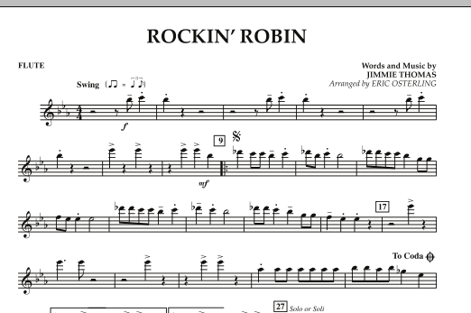 Eric Osterling Rockin' Robin - Flute sheet music notes and chords arra...