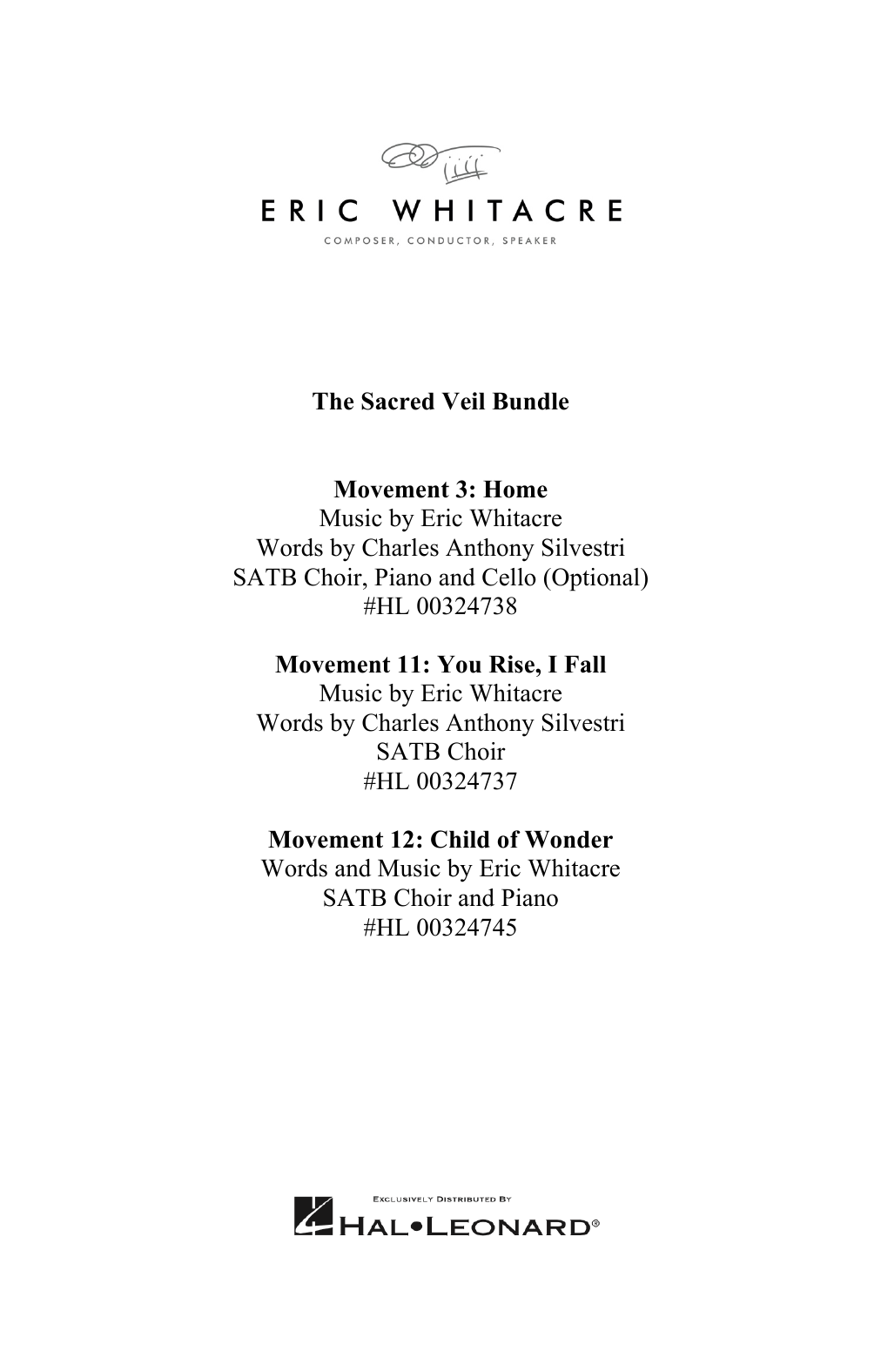 Learn to play Eric Whitacre The Sacred Veil Bundle ( Eric Whitacre The Sacred Veil Bundle (