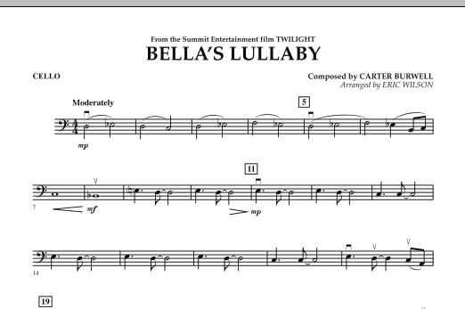 Eric Wilson Bella S Lullaby From Twilight Cello Sheet Music Notes Chords Film Tv Partiture Orchestra Download Printable Pdf 283303