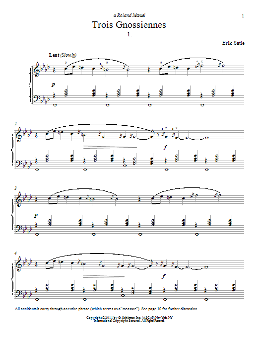 ▷ Partition Gnossienne n° 4 » Erik Satie (Piano solo) - OKTAV