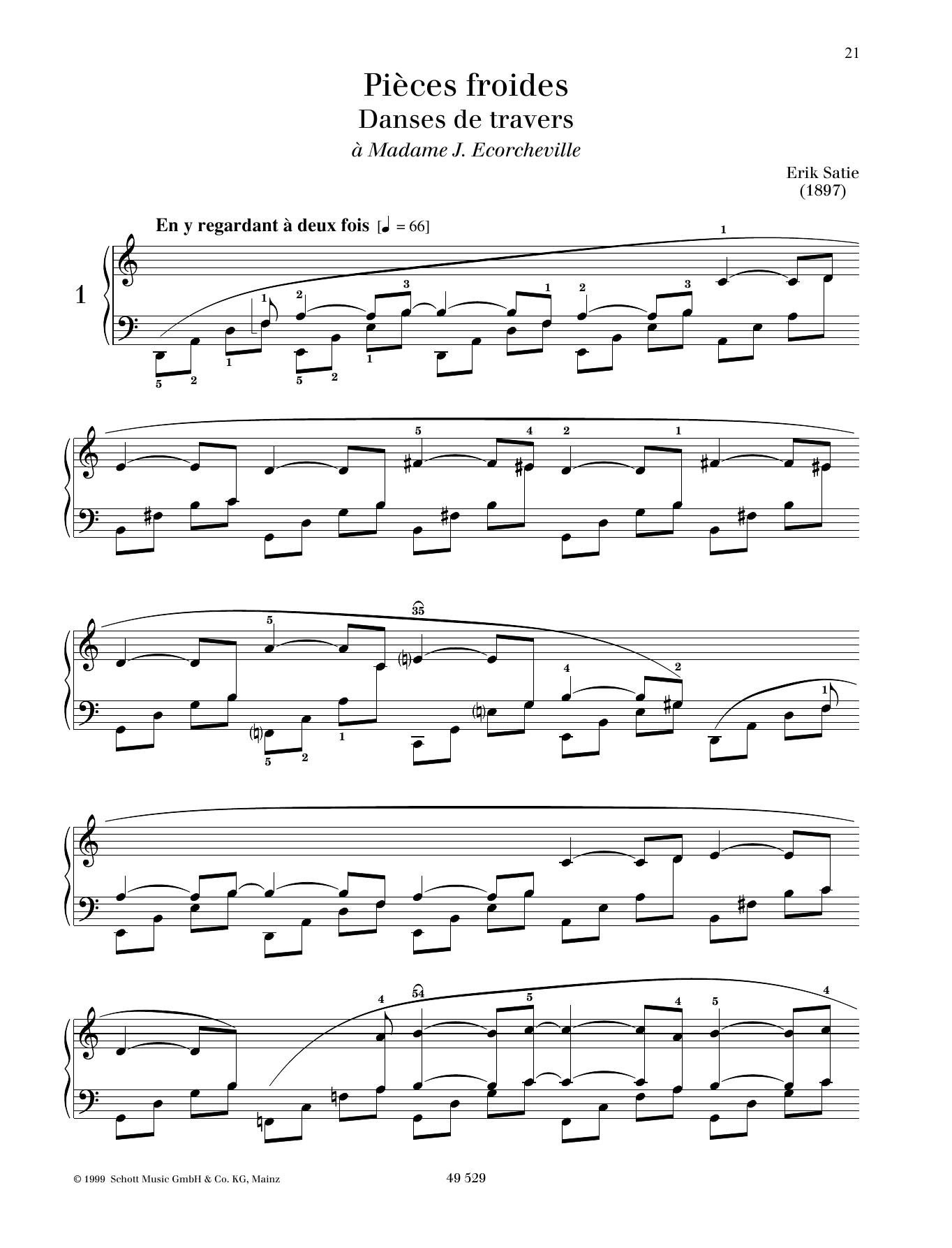 Learn to play Erik Satie Danse de travers No. 1 sheet music for Piano Solo in minutes. Price: 6.9900$ Erik Satie Danse de travers No. 1 sheet music notes and chords arranged for Piano Solo