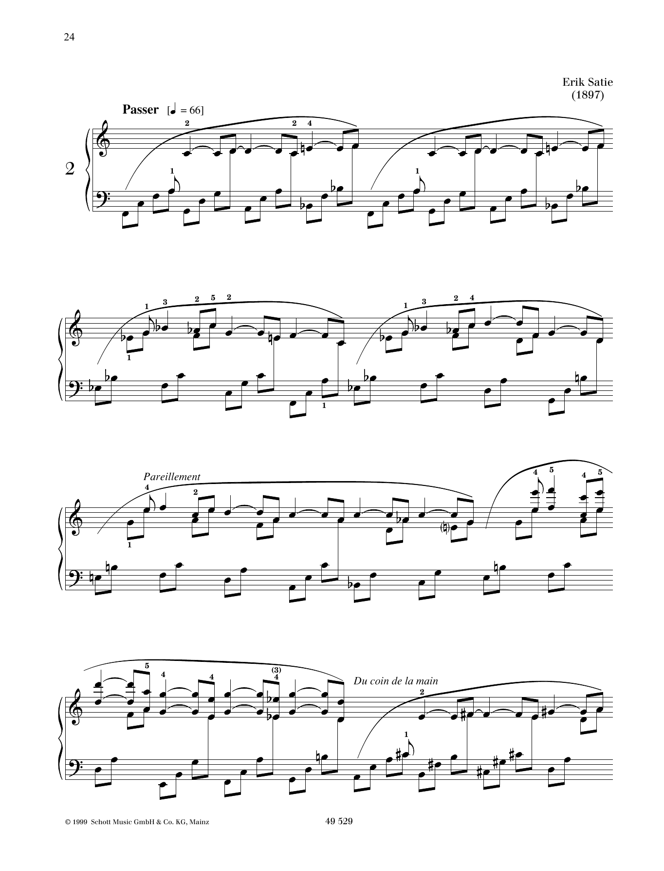 Erik Satie Danse De Travers No. 2 sheet music notes and chords. Download Printable PDF.