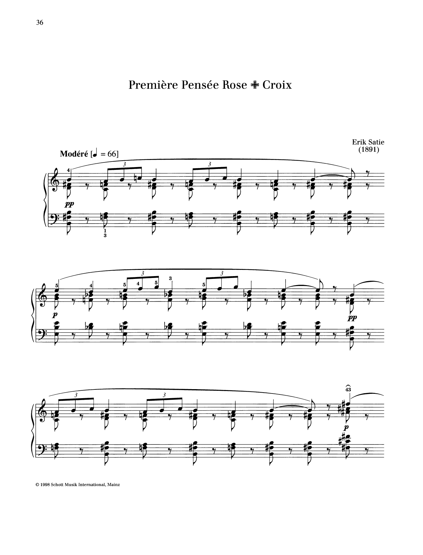 Erik Satie Premiere Pensee Rose-Croix sheet music notes and chords. Download Printable PDF.