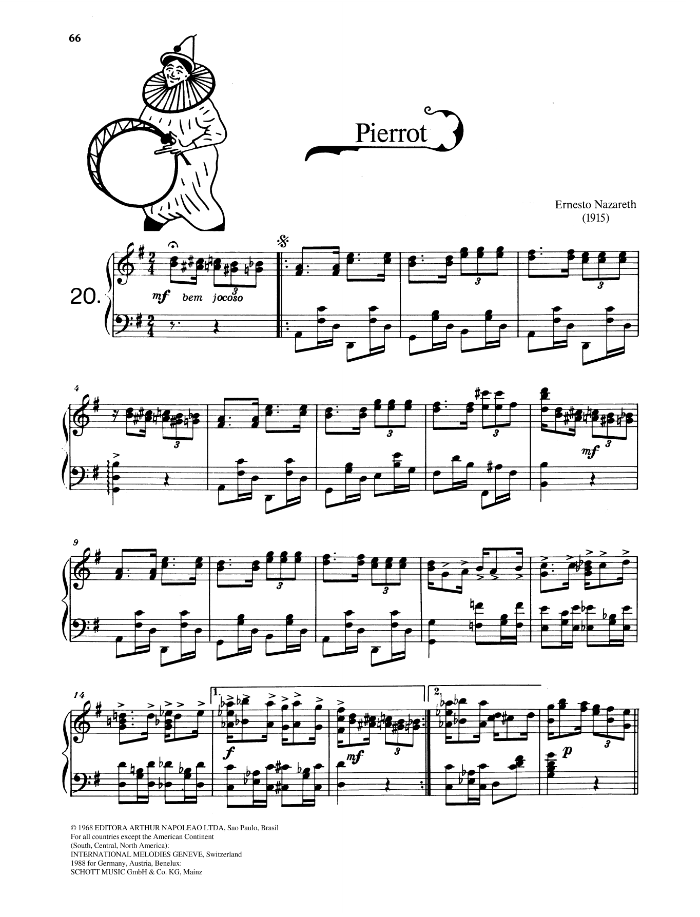 Learn to play Ernesto Nazareth Pierrot sheet music for Piano Solo in minutes. Price: 6.9900$ Ernesto Nazareth Pierrot sheet music notes and chords arranged for Piano Solo