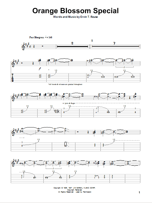 Ervin T Rouse Orange Blossom Special Sheet Music Pdf Notes Chords Country Score Guitar Tab Single Guitar Download Printable Sku 77154