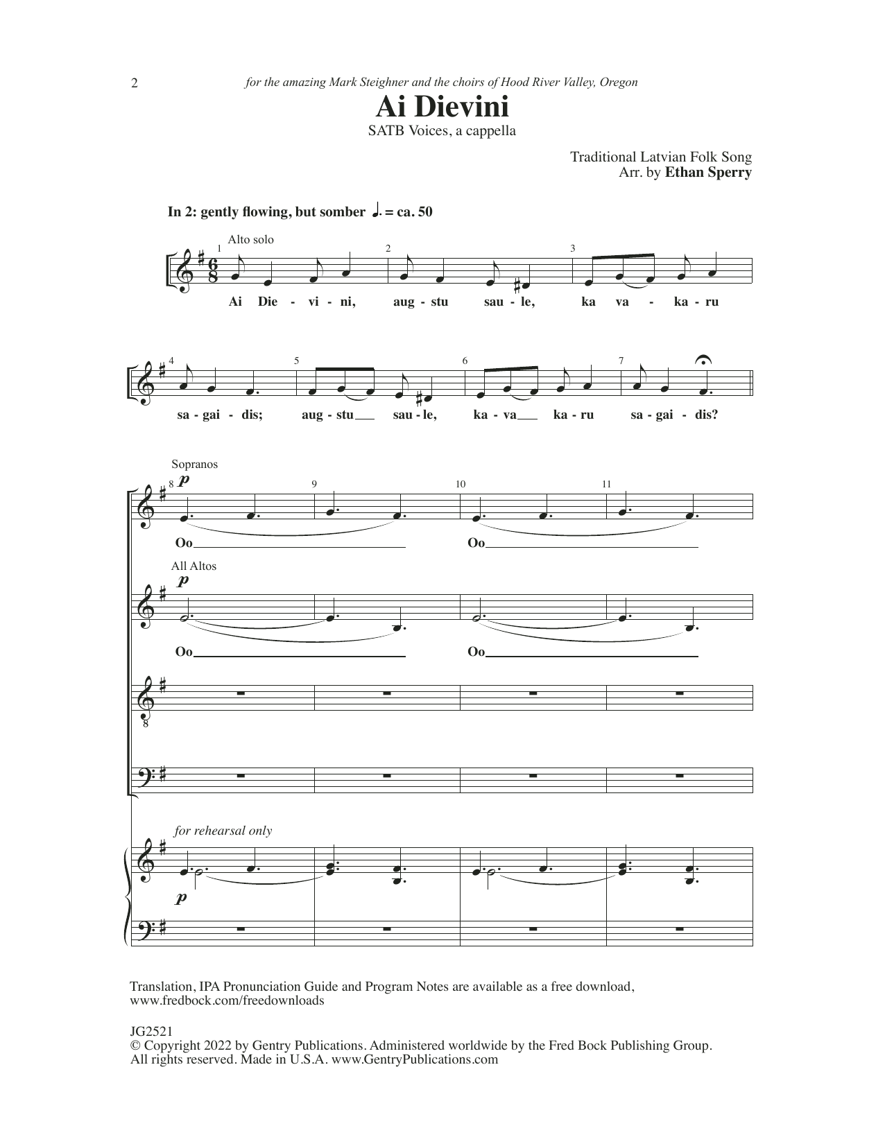 Ethan Sperry Ai Dievini sheet music notes and chords. Download Printable PDF.