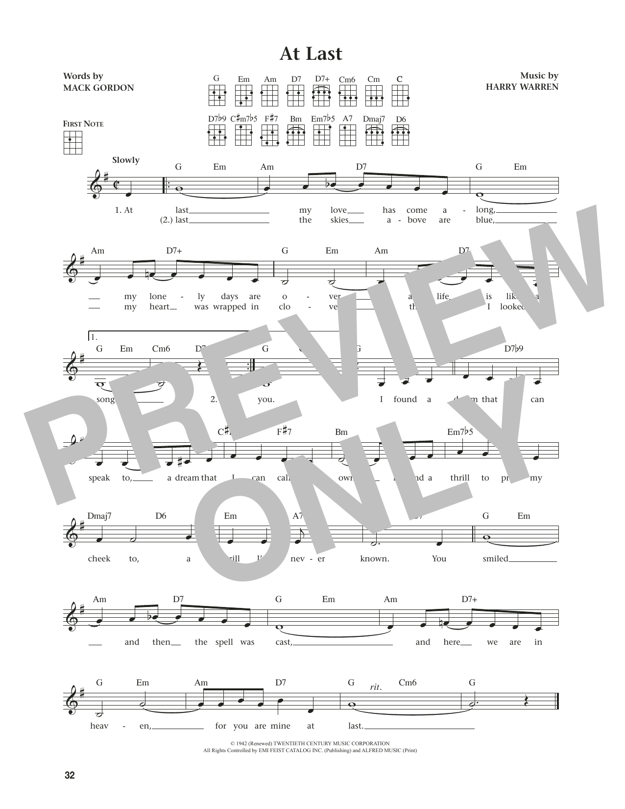 Etta James At Last (from The Daily Ukulele) (arr. Jim Beloff) sheet music notes and chords. Download Printable PDF.