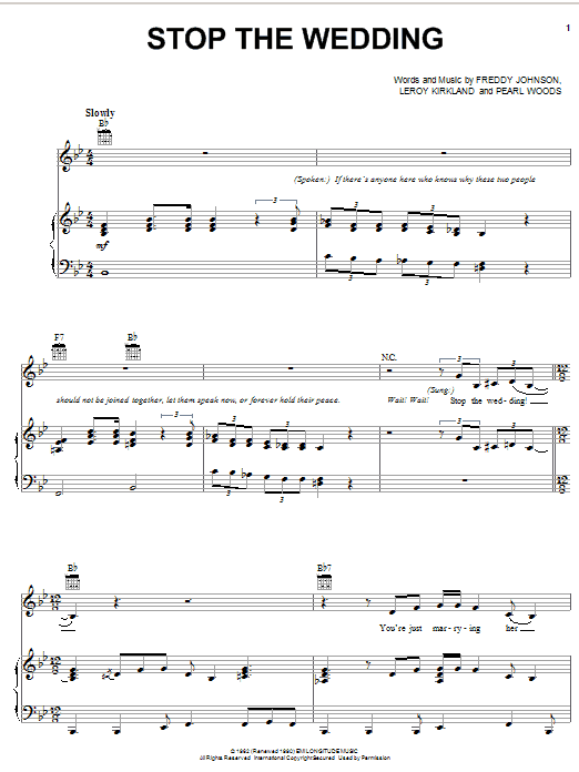 Etta James Stop The Wedding sheet music notes and chords. Download Printable PDF.