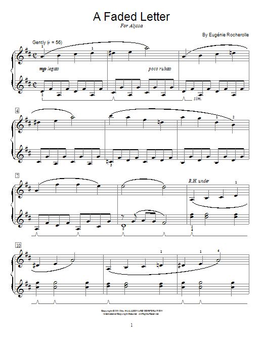 Eugénie Rocherolle A Faded Letter sheet music notes and chords. Download Printable PDF.