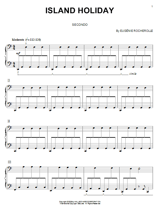 Eugénie Rocherolle Island Holiday sheet music notes and chords. Download Printable PDF.