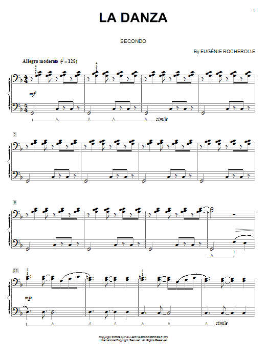 Eugénie Rocherolle La Danza sheet music notes and chords. Download Printable PDF.