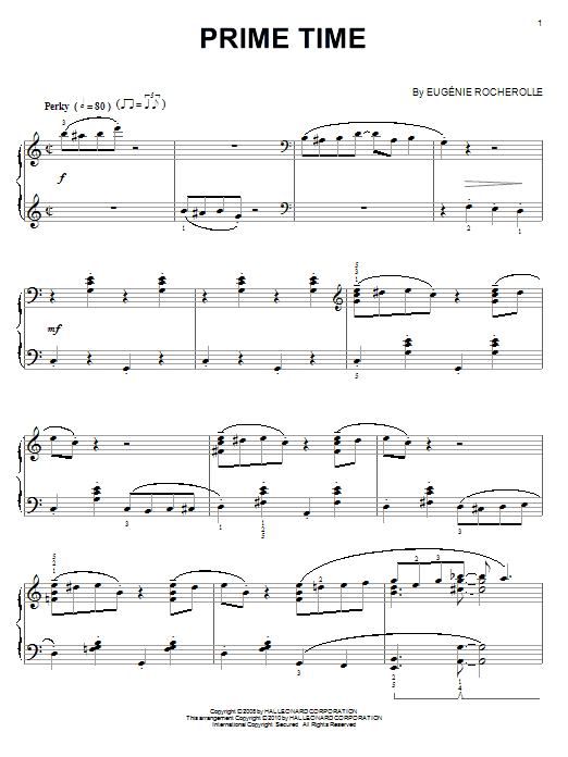 Eugénie Rocherolle Prime Time sheet music notes and chords. Download Printable PDF.
