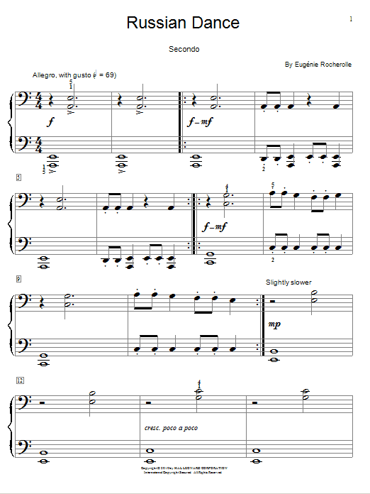 Eugénie Rocherolle Russian Dance sheet music notes and chords. Download Printable PDF.