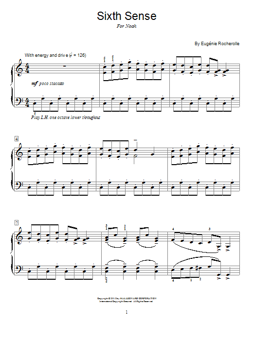 Eugénie Rocherolle Sixth Sense sheet music notes and chords. Download Printable PDF.