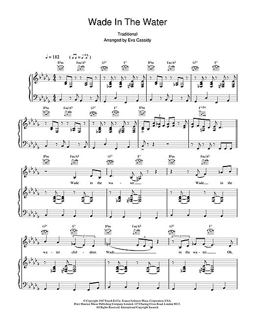Eva Cassidy Wade In The Water sheet music notes and chords. Download Printable PDF.
