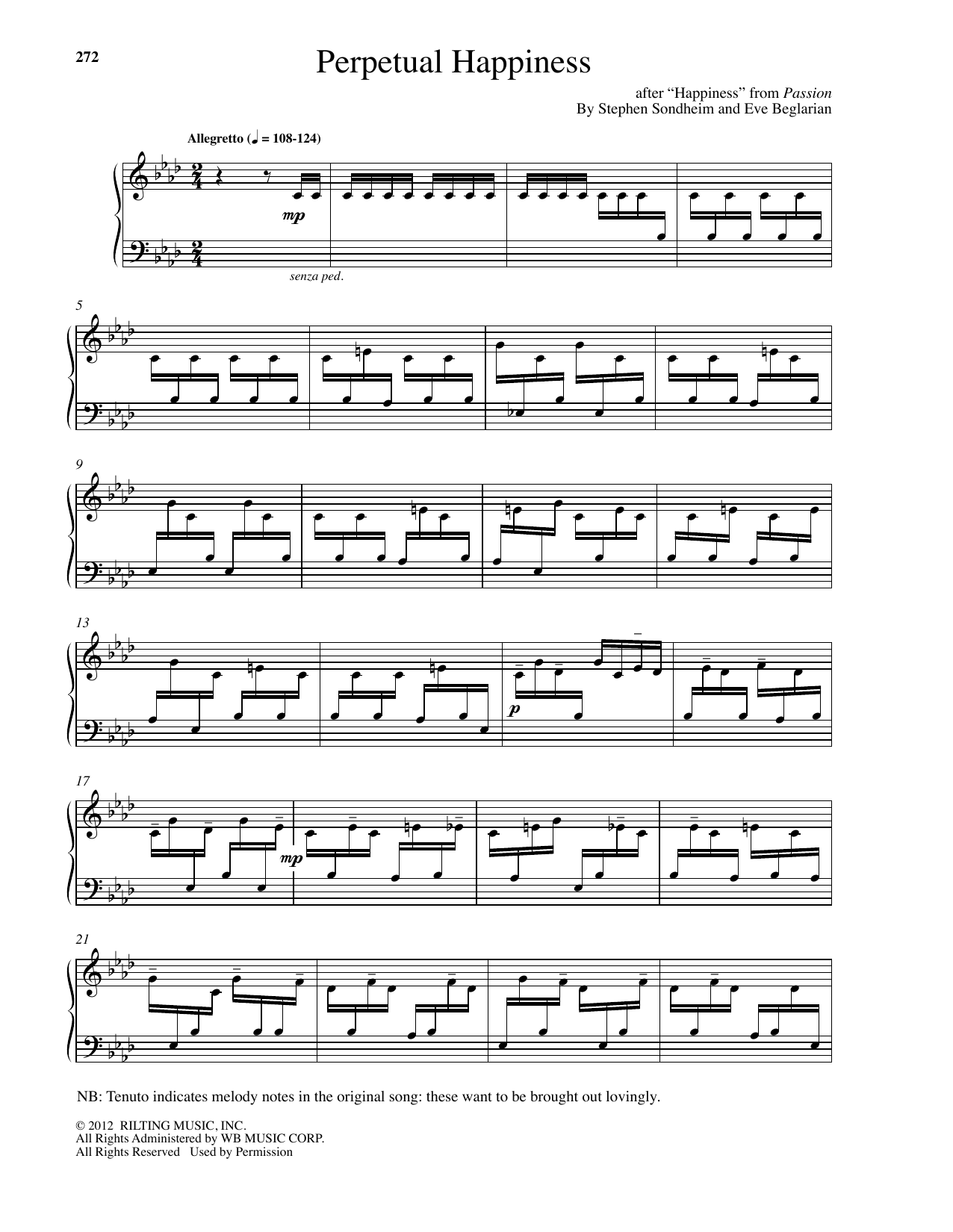 Stephen Sondheim Perpetual Happiness (arr. Eve Beglarian) sheet music notes and chords. Download Printable PDF.