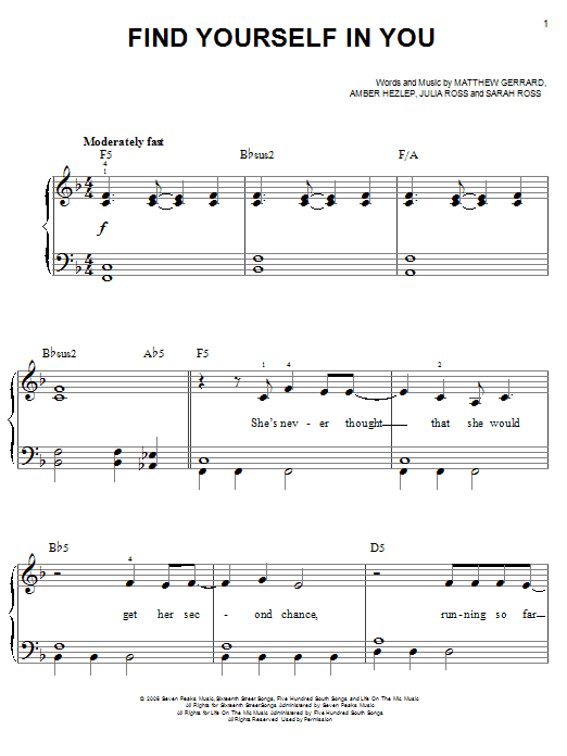 Everlife Find Yourself In You sheet music notes and chords. Download Printable PDF.