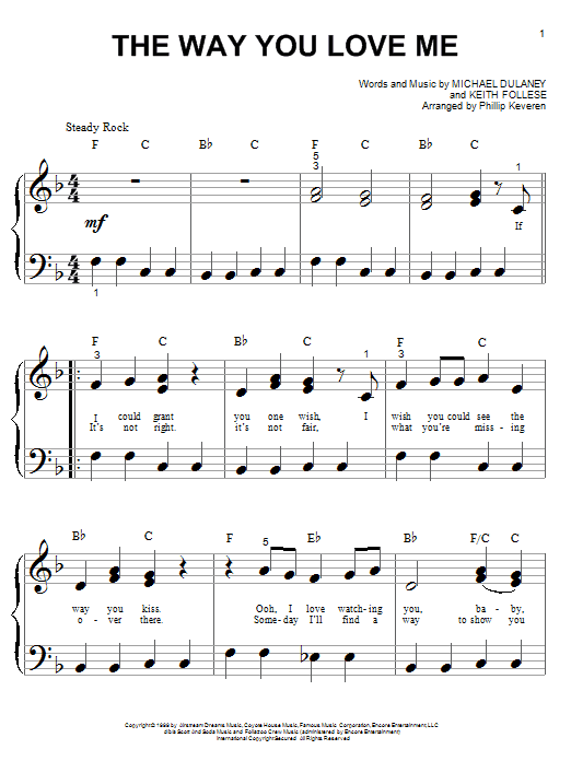 Learn to play Faith Hill The Way You Love Me sheet music for Big Note Piano in minutes. Price: 6.9900$ Faith Hill The Way You Love Me sheet music notes and chords arranged for Big Note Piano
