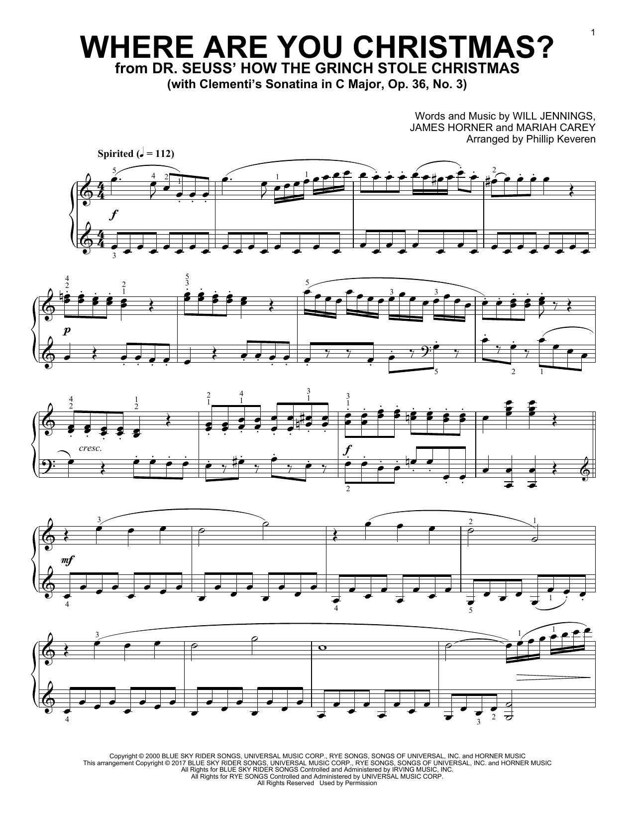 Faith Hill Where Are You Christmas? [Classical version] (arr. Phillip Keveren) sheet music notes and chords. Download Printable PDF.