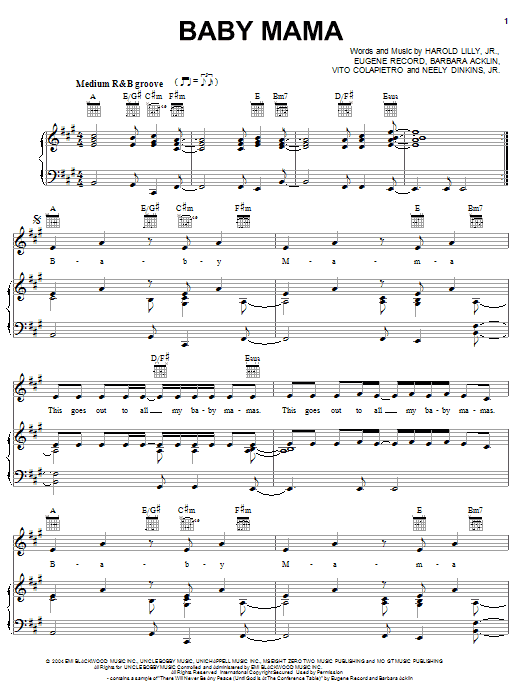 Fantasia Baby Mama sheet music notes and chords. Download Printable PDF.