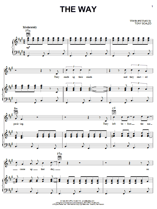 Fastball The Way sheet music notes and chords. Download Printable PDF.