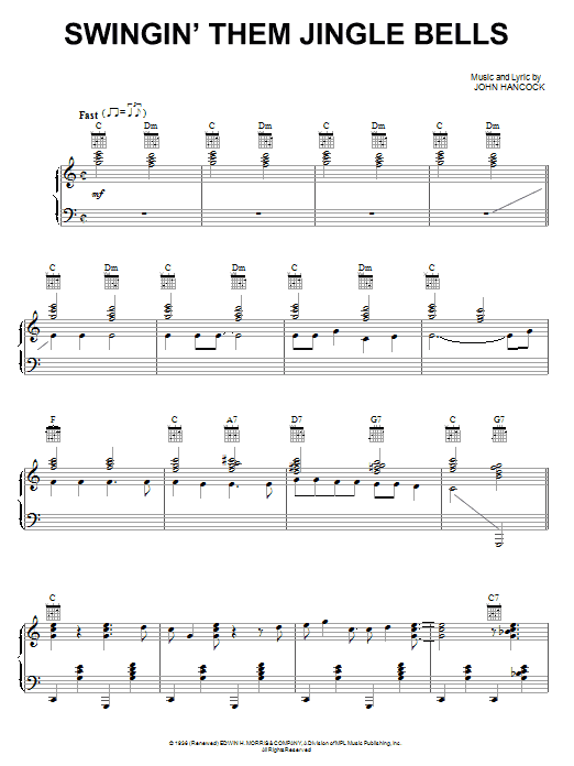 Fats Waller Swingin Them Jingle Bells Sheet Music Pdf Notes Chords Christmas Score Piano Vocal Guitar Right Hand Melody Download Printable Sku 66998