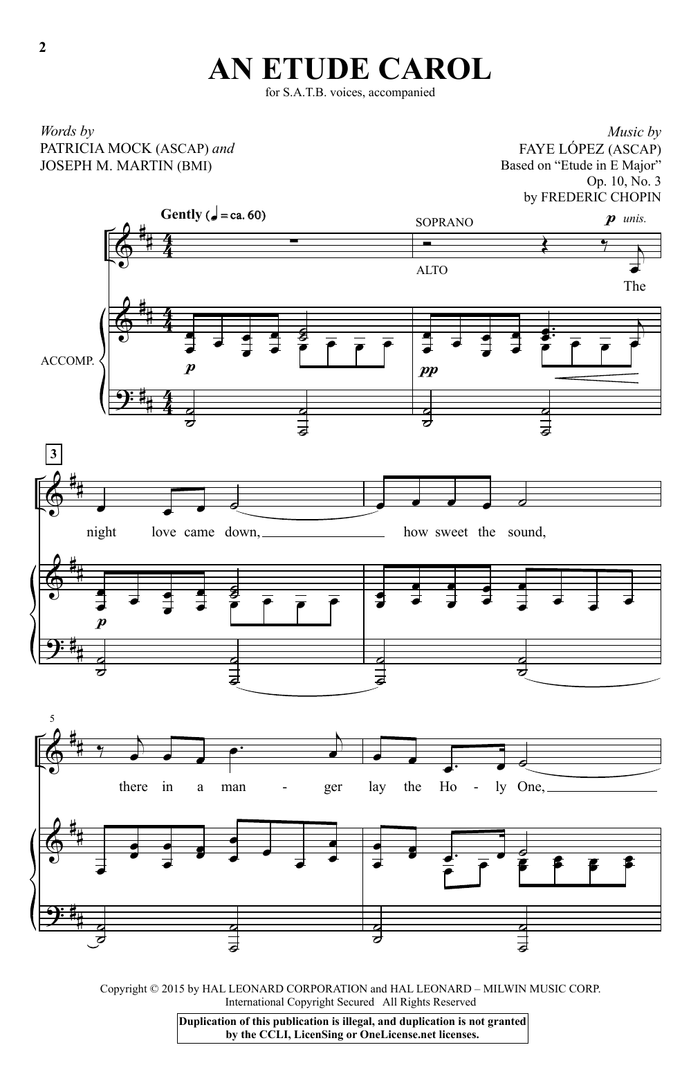 Faye Lopez An Etude Carol sheet music notes and chords. Download Printable PDF.