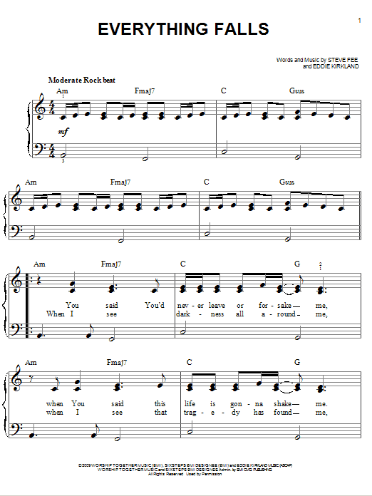 Fee Everything Falls sheet music notes and chords. Download Printable PDF.