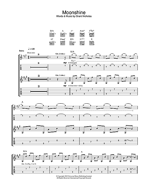 Feeder Moonshine sheet music notes and chords. Download Printable PDF.