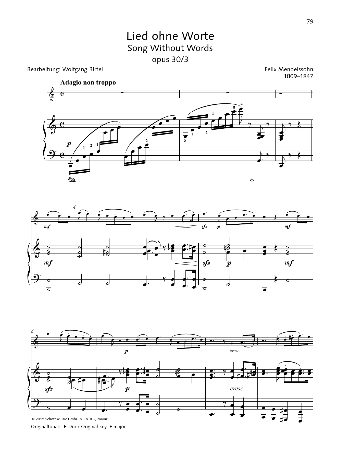 Learn to play Felix Mendelssohn Bartholdy Song Without Words sheet music for String Solo in minutes. Price: 4.4900$ Felix Mendelssohn Bartholdy Song Without Words sheet music notes and chords arranged for String Solo