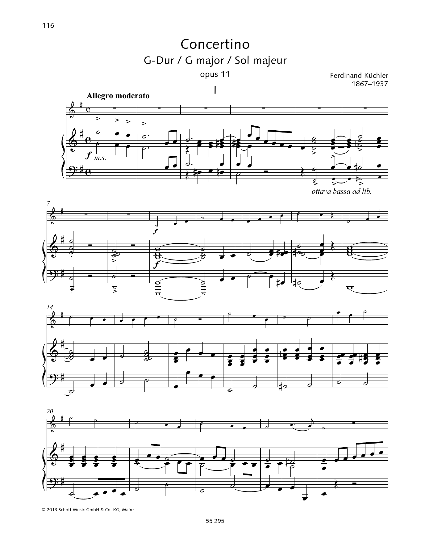 Learn to play Ferdinand Küchler Concertino G major sheet music for String Solo in minutes. Price: 5.9900$ Ferdinand Küchler Concertino G major sheet music notes and chords arranged for String Solo