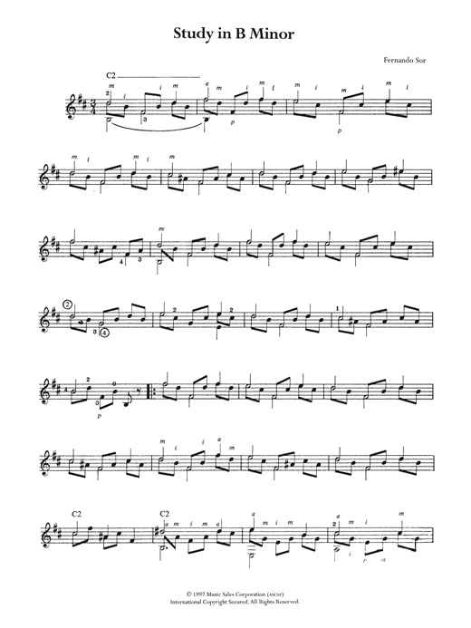 Learn to play Fernando Sor Study In B Minor sheet music for Solo Guitar in minutes. Fernando Sor Study In B Minor sheet music notes and chords