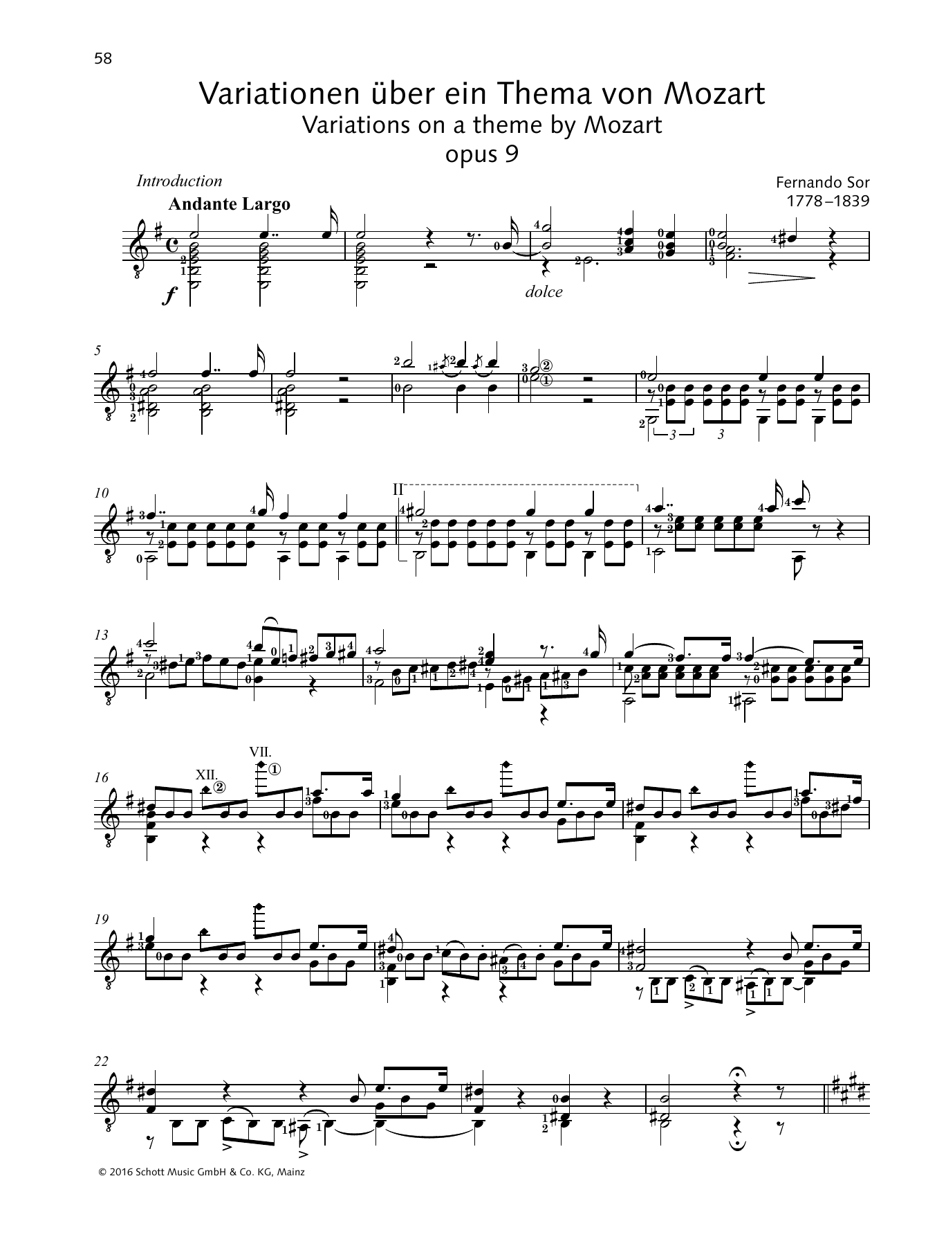 Learn to play Fernando Sor Variations on a Theme by Mozart sheet music for Solo Guitar in minutes. Price: 6.9900$ Fernando Sor Variations on a Theme by Mozart sheet music notes and chords arranged for Solo Guitar
