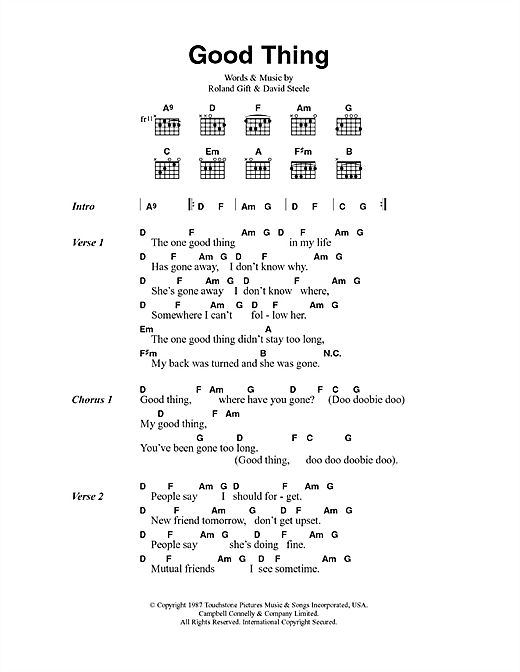 Fine Young Cannibals Good Thing sheet music notes and chords. Download Printable PDF.