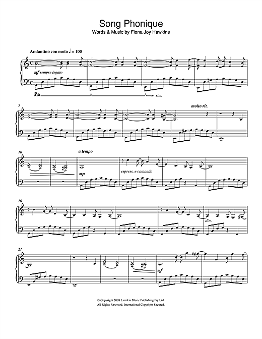 Learn to play Fiona Joy Song Phonique sheet music for Piano Solo in minutes. Fiona Joy Song Phonique sheet music notes and chords. Download Printable PDF.