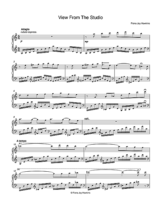 Learn to play Fiona Joy View From The Studio sheet music for Piano Solo in minutes. Fiona Joy View From The Studio sheet music notes and chords. Download Printable PDF.