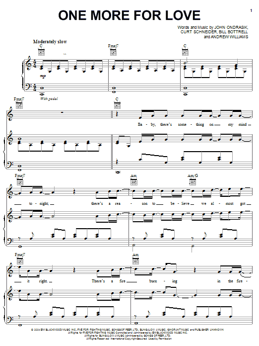 Five For Fighting 'One More For Love' Sheet Music | Download Printable PDF  Chords & Score at FreshSheetMusic.com