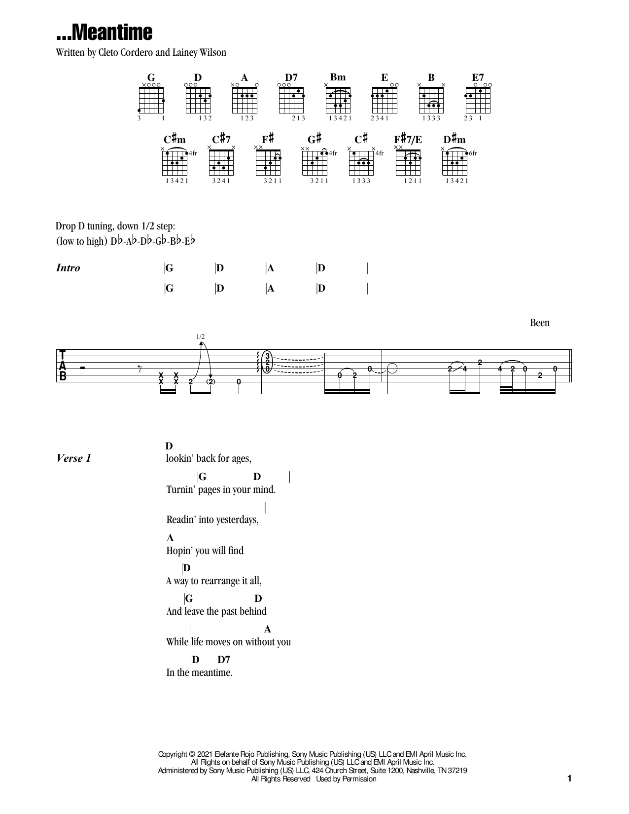 Flatland Cavalry ...Meantime sheet music notes and chords. Download Printable PDF.