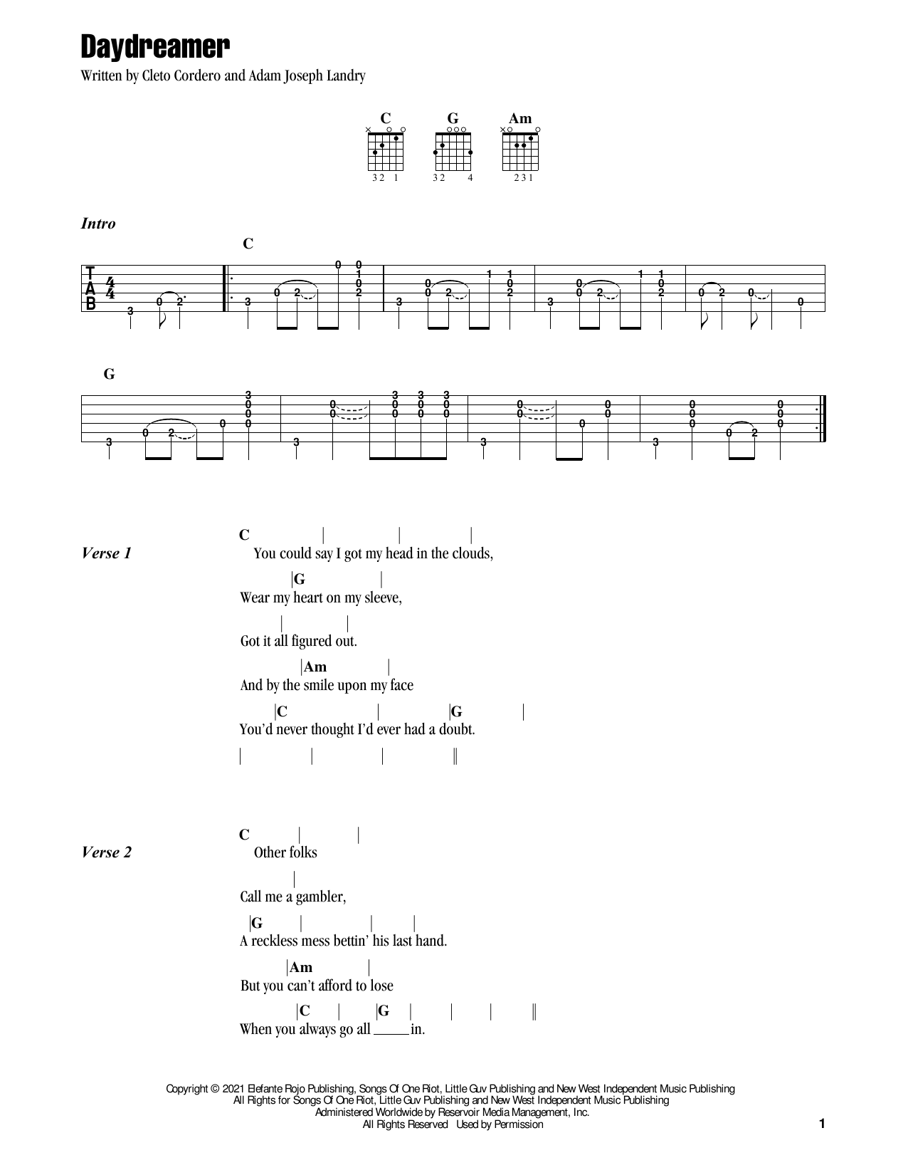 Flatland Cavalry Daydreamer sheet music notes and chords. Download Printable PDF.