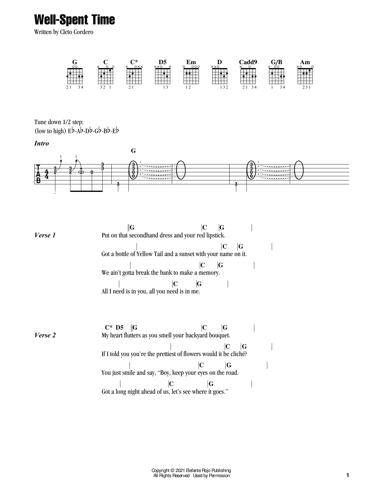 Flatland Cavalry Well-Spent Time sheet music notes and chords. Download Printable PDF.