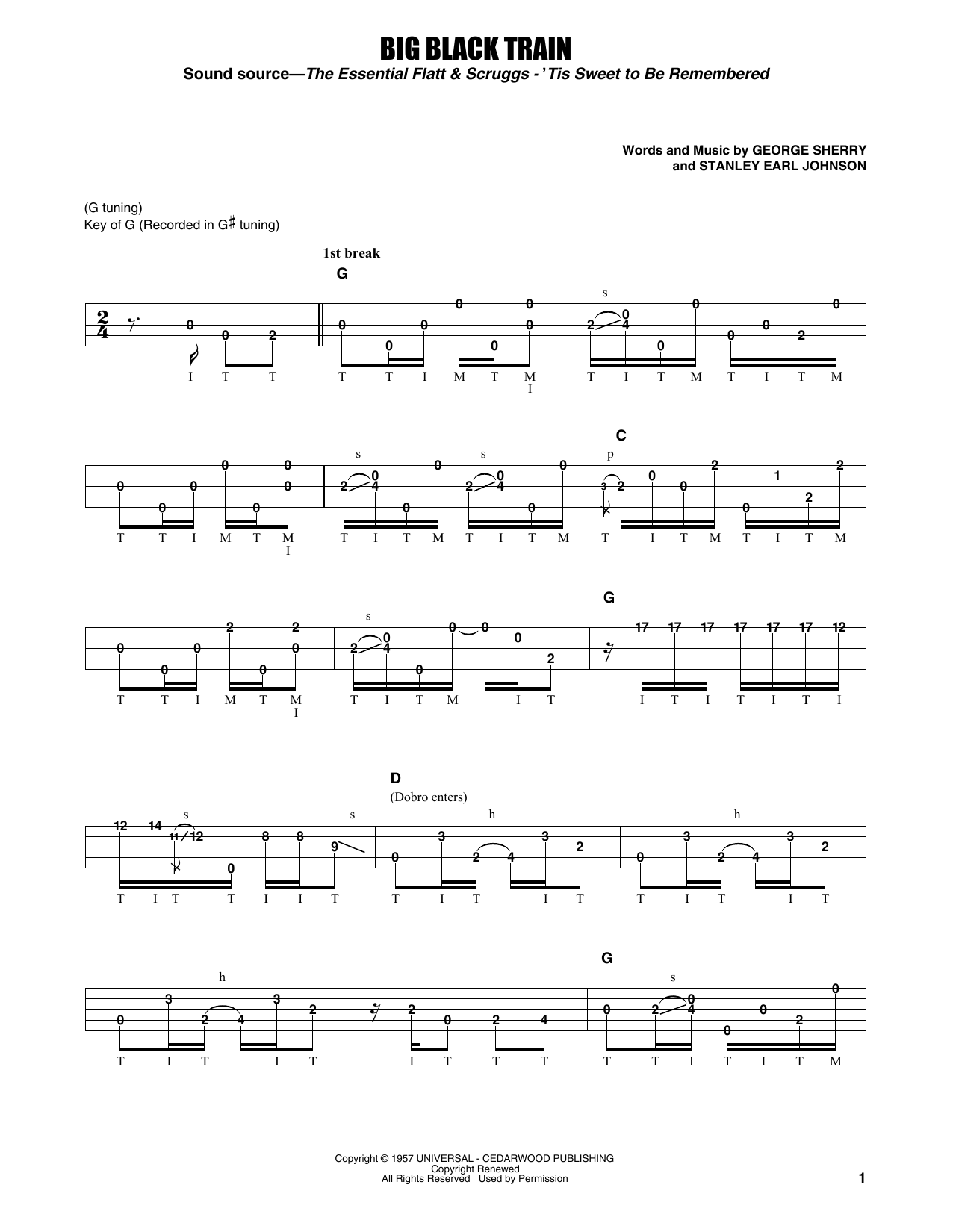 Flatt & Scruggs Big Black Train sheet music notes and chords. Download Printable PDF.