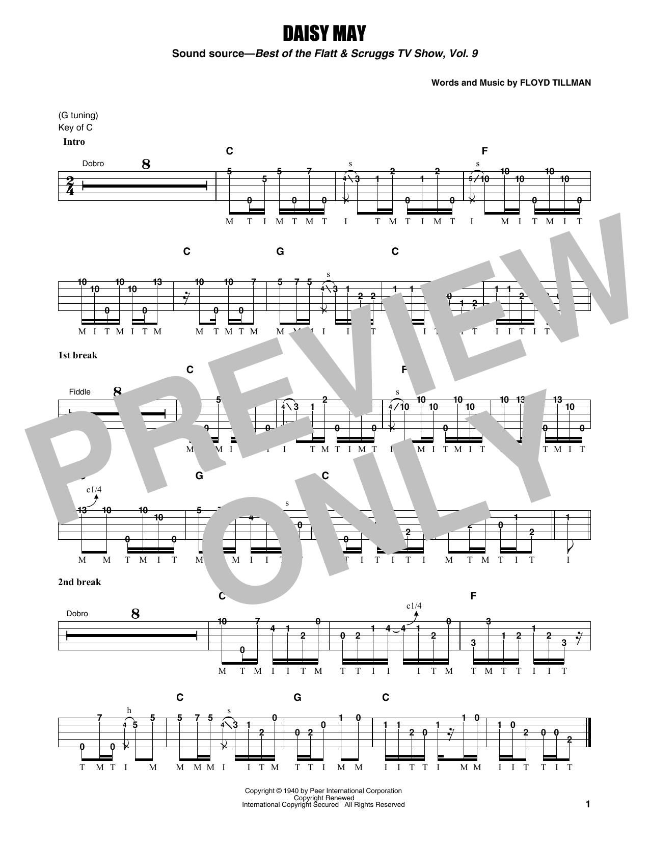 Flatt & Scruggs Daisy May sheet music notes and chords. Download Printable PDF.