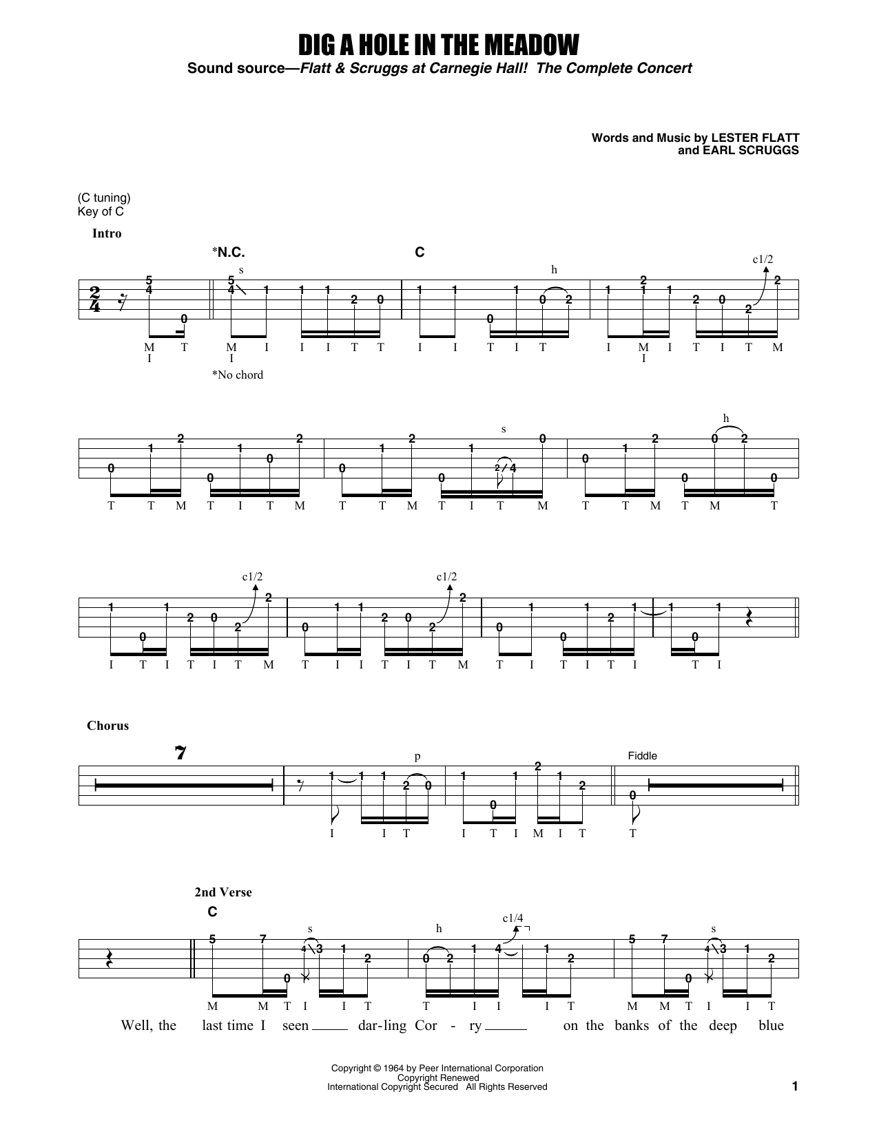 Learn to play Flatt & Scruggs Dig A Hole In The Meadow sheet music for Banjo Tab in minutes. Price: 7.8900$ Flatt & Scruggs Dig A Hole In The Meadow sheet music notes and chords arranged for Banjo Tab