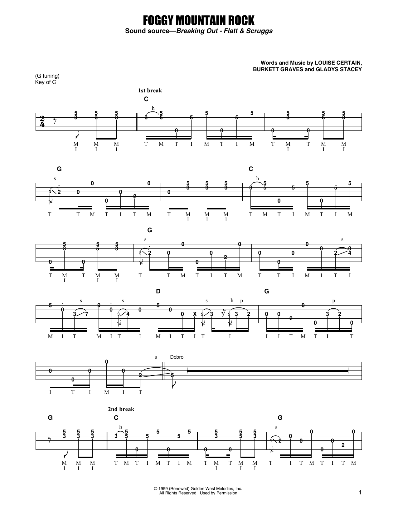 Flatt & Scruggs Foggy Mountain Rock sheet music notes and chords. Download Printable PDF.