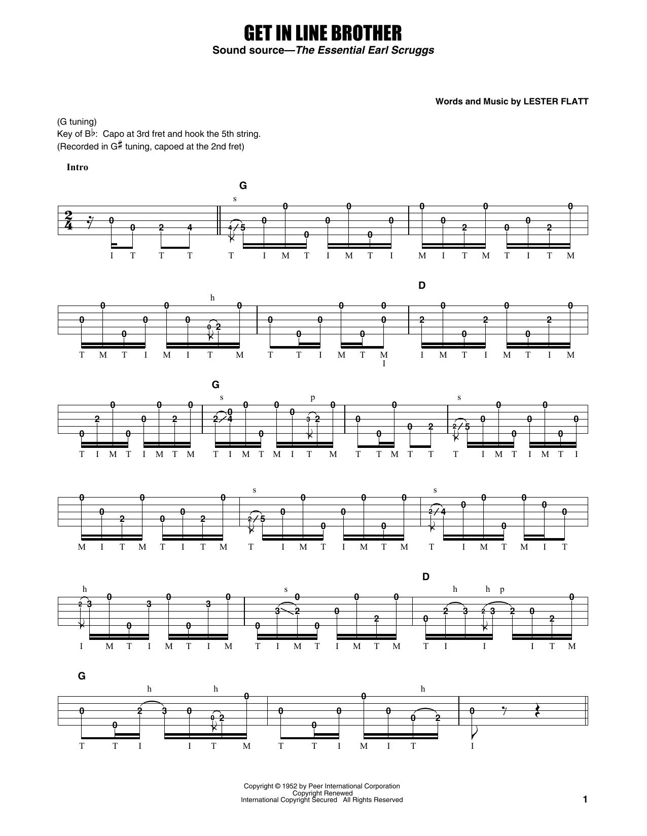 Learn to play Flatt & Scruggs Get In Line Brother sheet music for Banjo Tab in minutes. Price: 7.8900$ Flatt & Scruggs Get In Line Brother sheet music notes and chords arranged for Banjo Tab